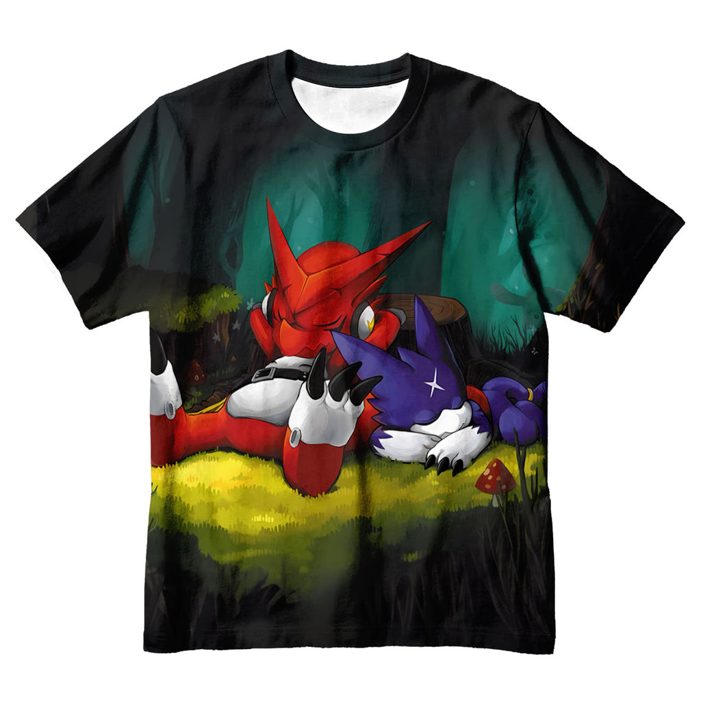 Digimon Adventure Shoutmon Veemon Sleeping Together Anime Apparel