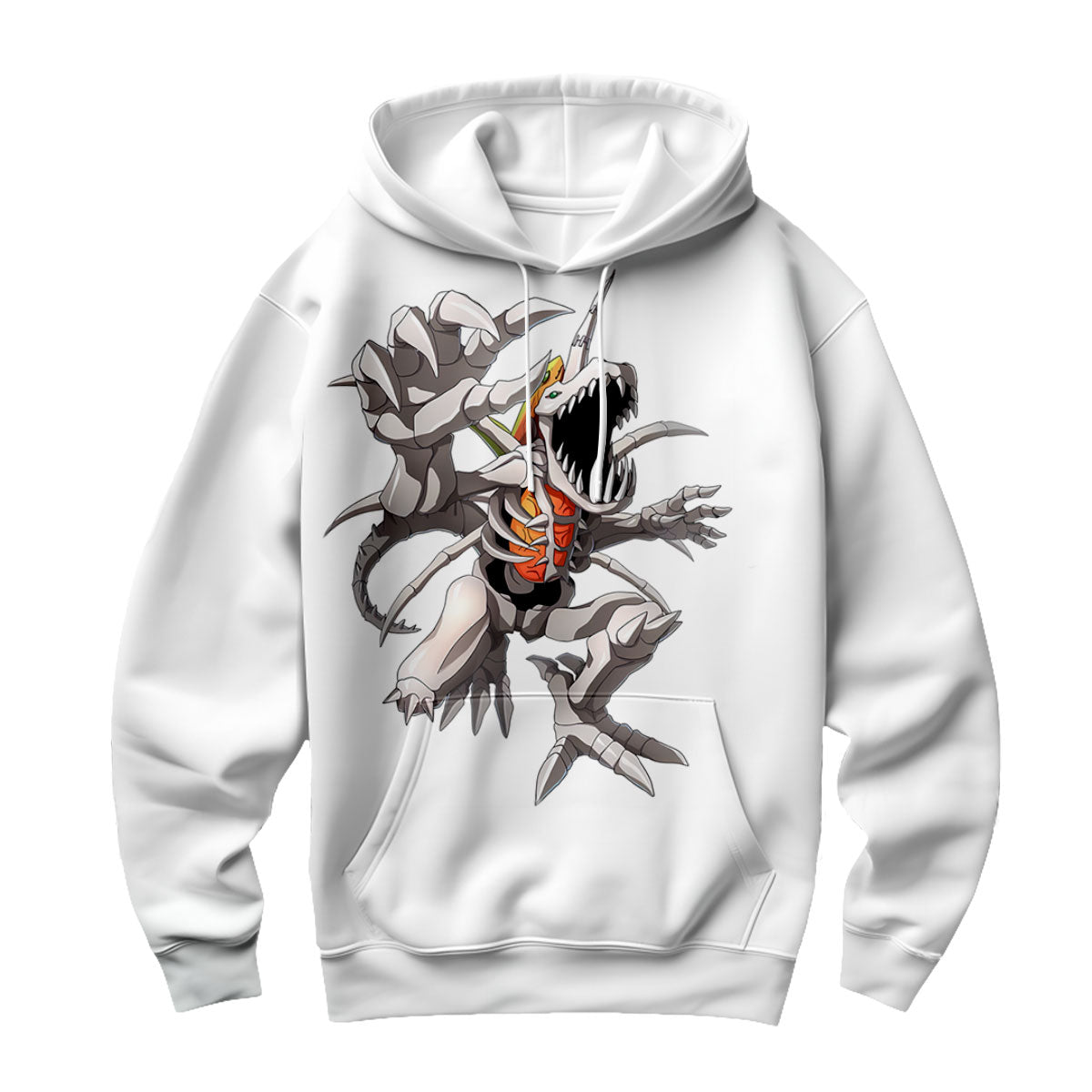 Digimon Adventure Skullgreymon Standing With Open Mouth White Anime Apparel