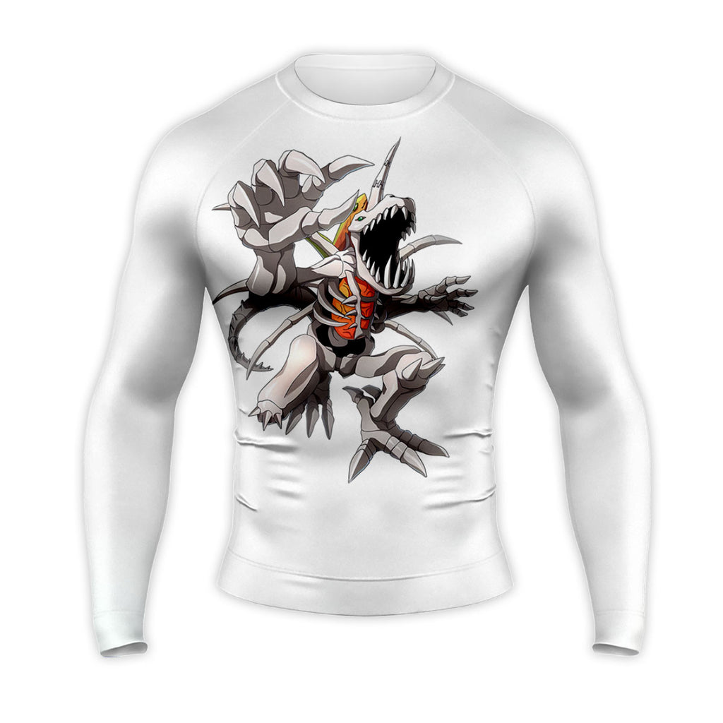 Digimon Adventure Skullgreymon Standing With Open Mouth White Anime Apparel