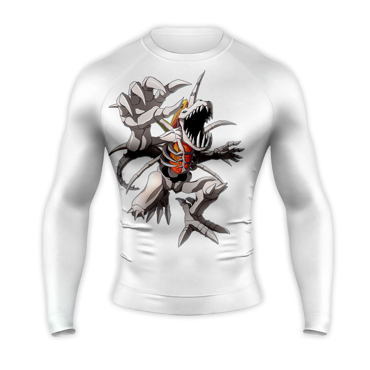 Digimon Adventure Skullgreymon Standing With Open Mouth White Anime Apparel