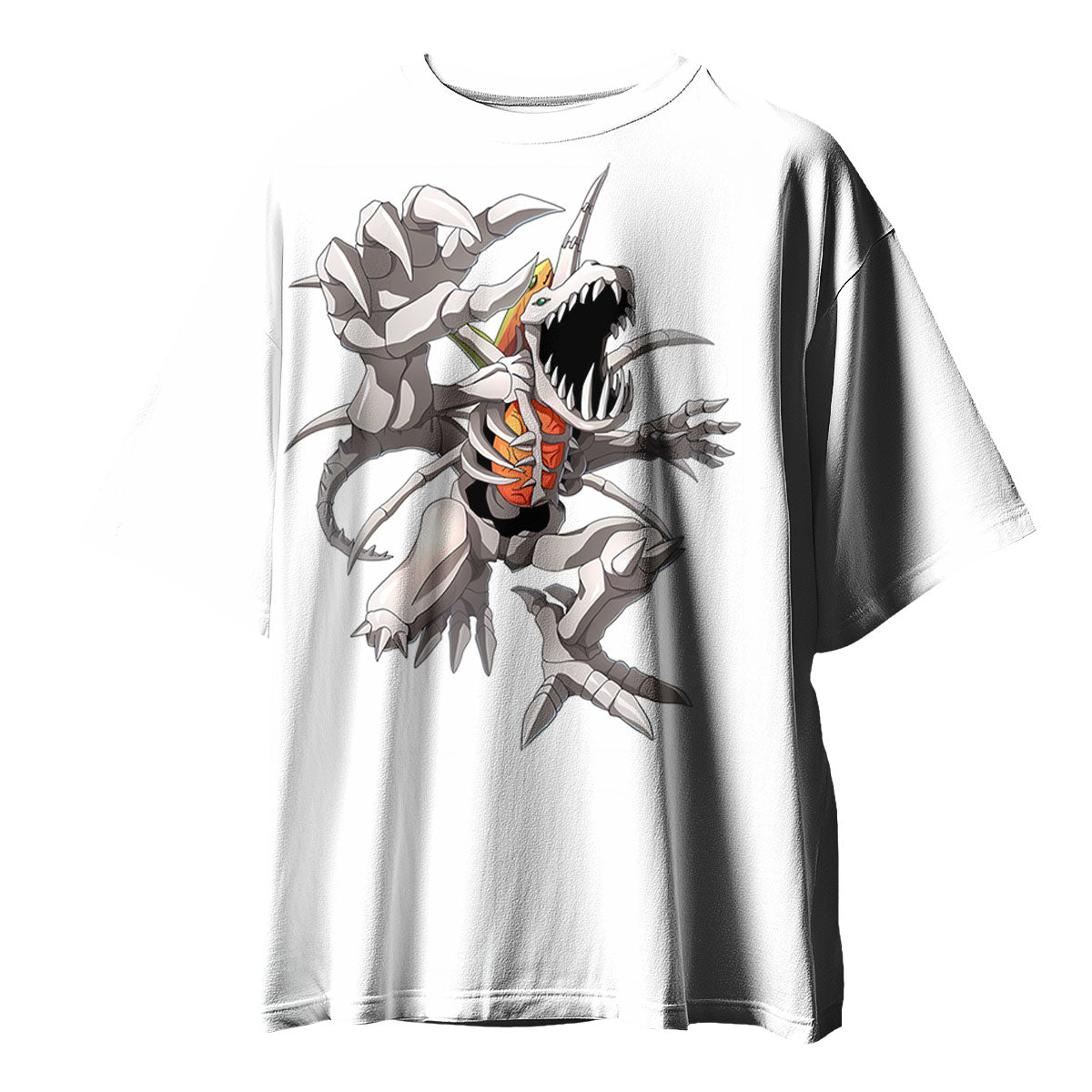 Digimon Adventure Skullgreymon Standing With Open Mouth White Anime Apparel