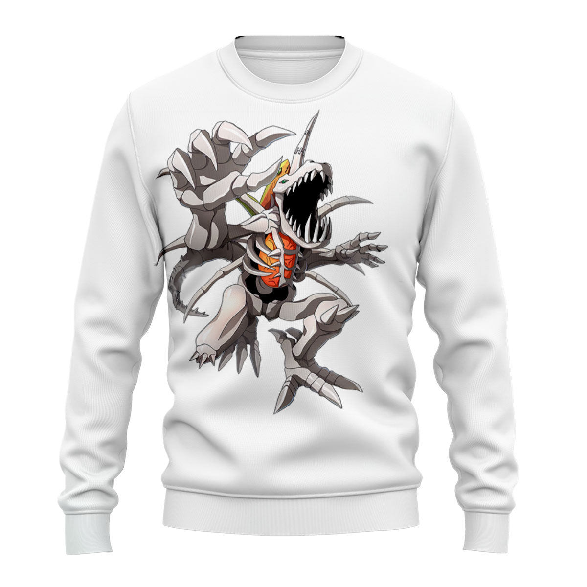 Digimon Adventure Skullgreymon Standing With Open Mouth White Anime Apparel