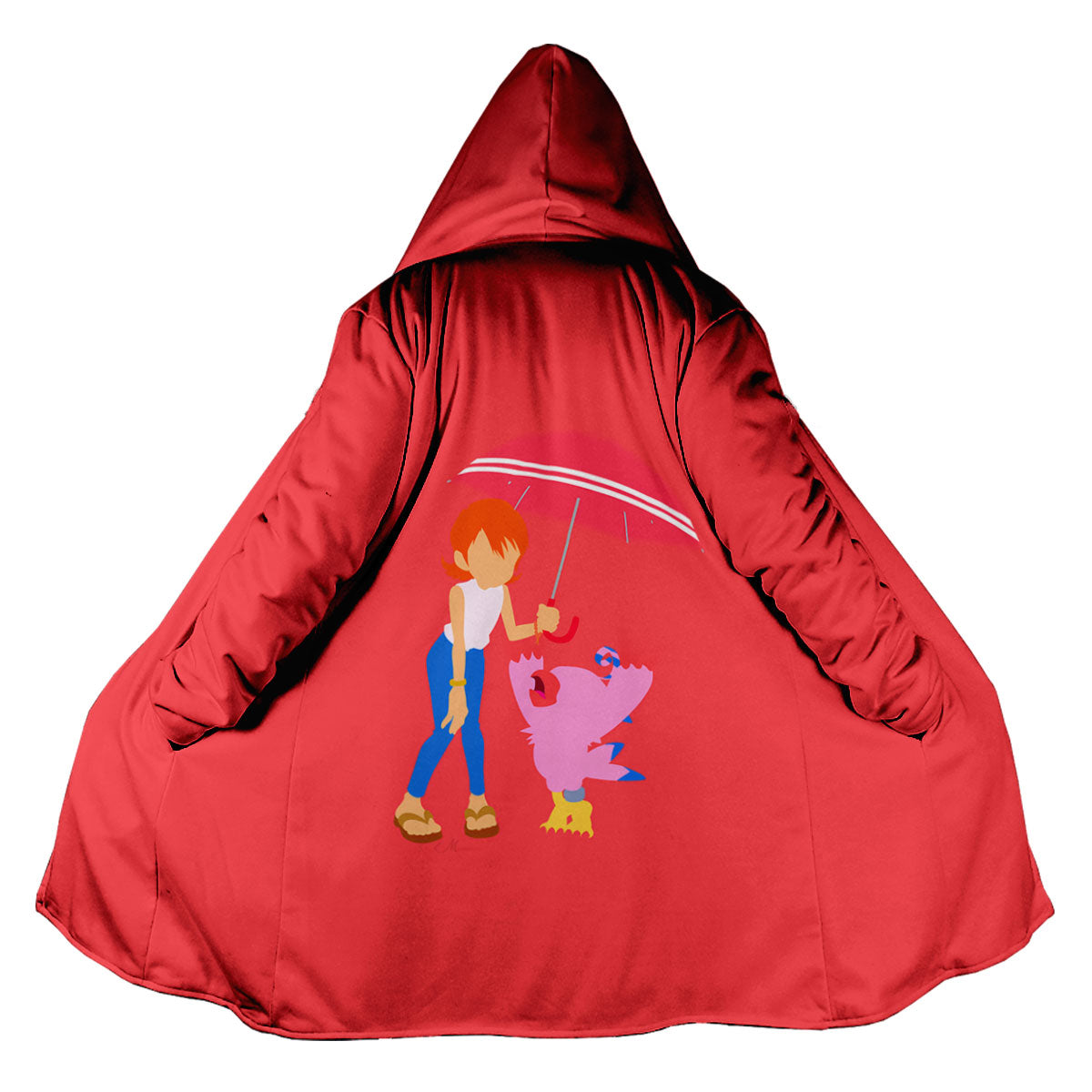 Digimon Adventure Sora And Biyomon In Red Anime Apparel