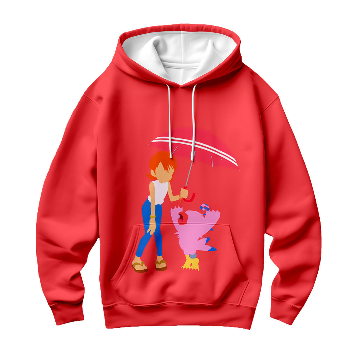 Digimon Adventure Sora And Biyomon In Red Anime Apparel