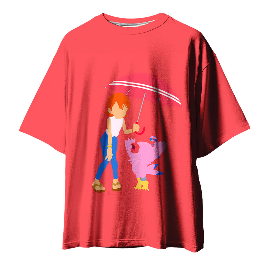 Digimon Adventure Sora And Biyomon In Red Anime Apparel