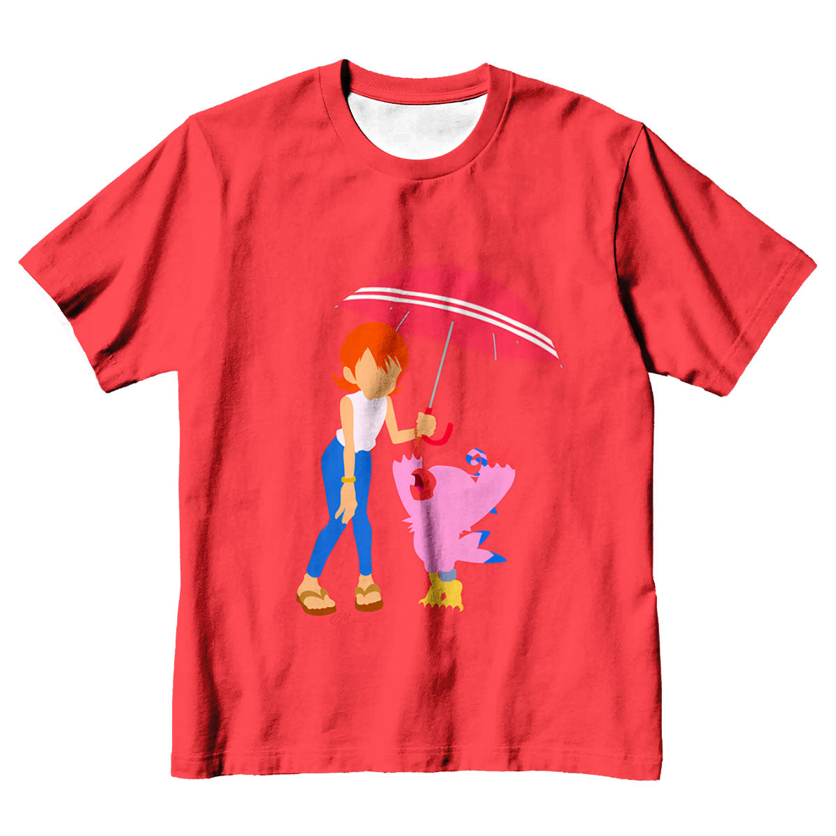 Digimon Adventure Sora And Biyomon In Red Anime Apparel