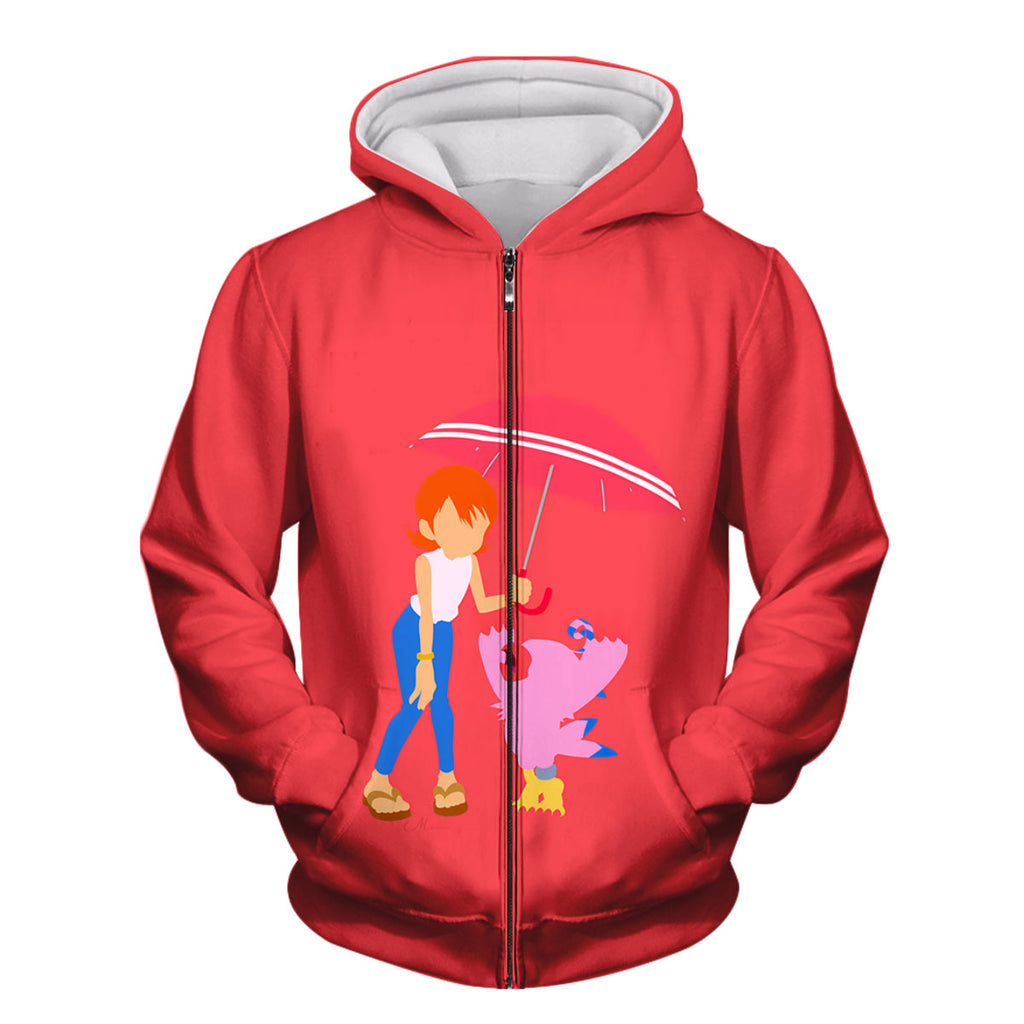 Digimon Adventure Sora And Biyomon In Red Anime Apparel
