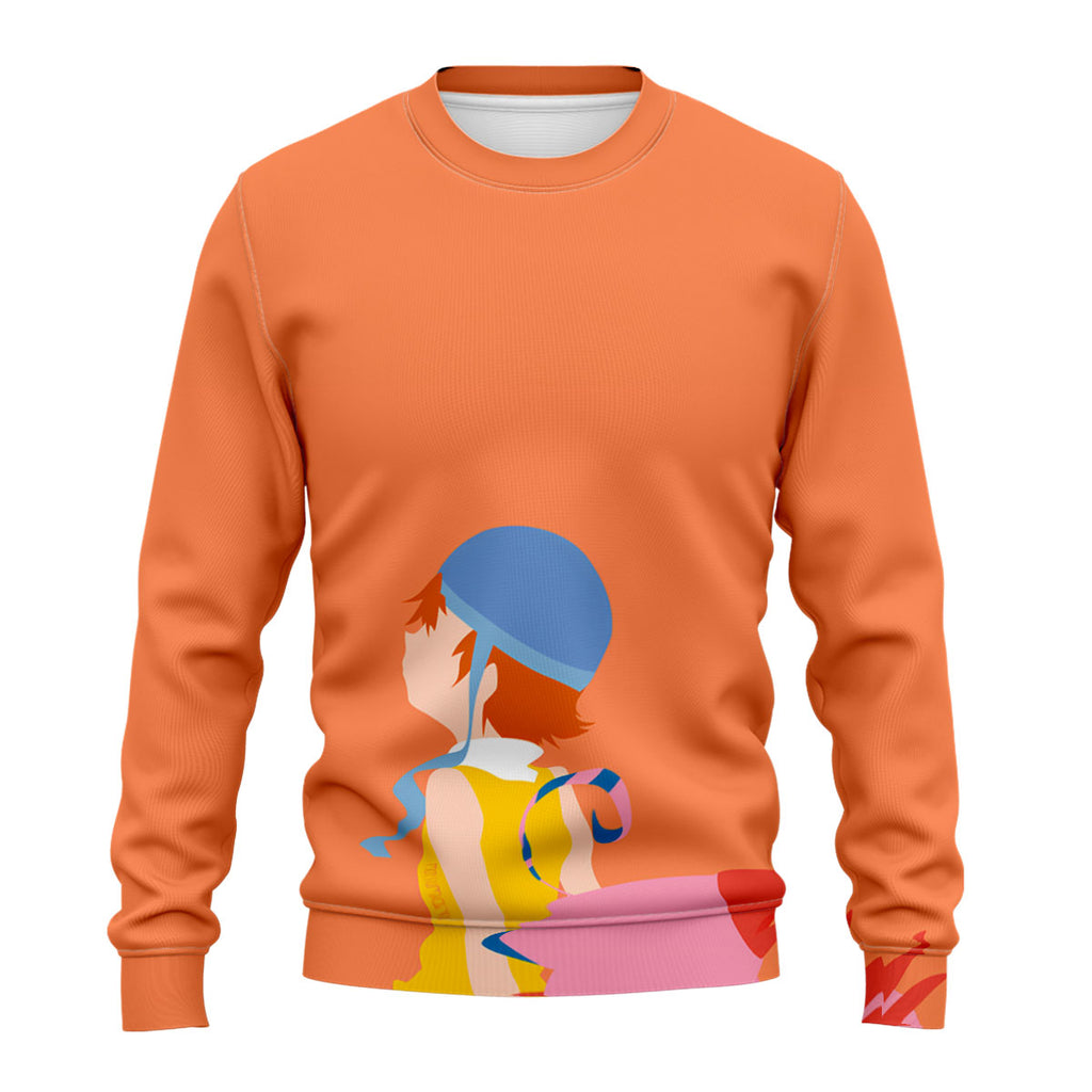 Digimon Adventure Sora Takenouchi And Biyomon Orange Side View Anime Apparel