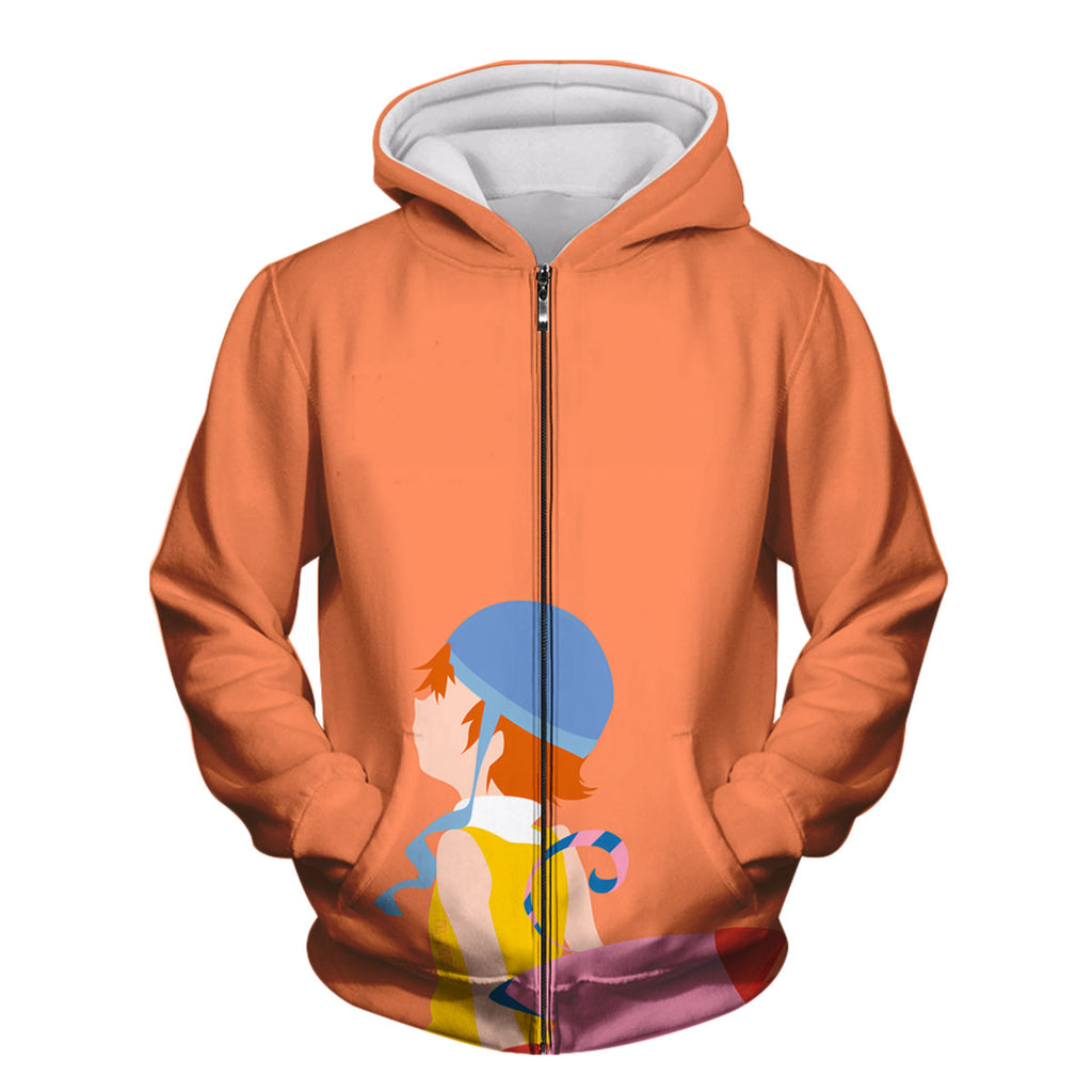 Digimon Adventure Sora Takenouchi And Biyomon Orange Side View Anime Apparel