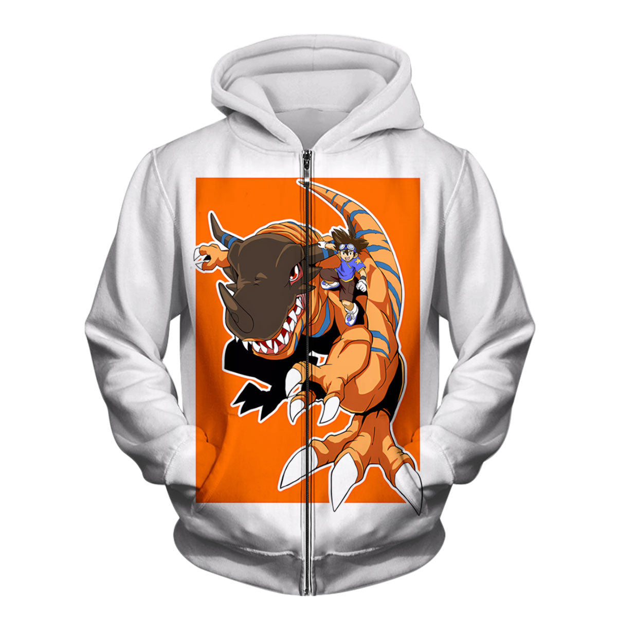 Digimon Adventure Tai Riding Orange Greymon Anime Apparel