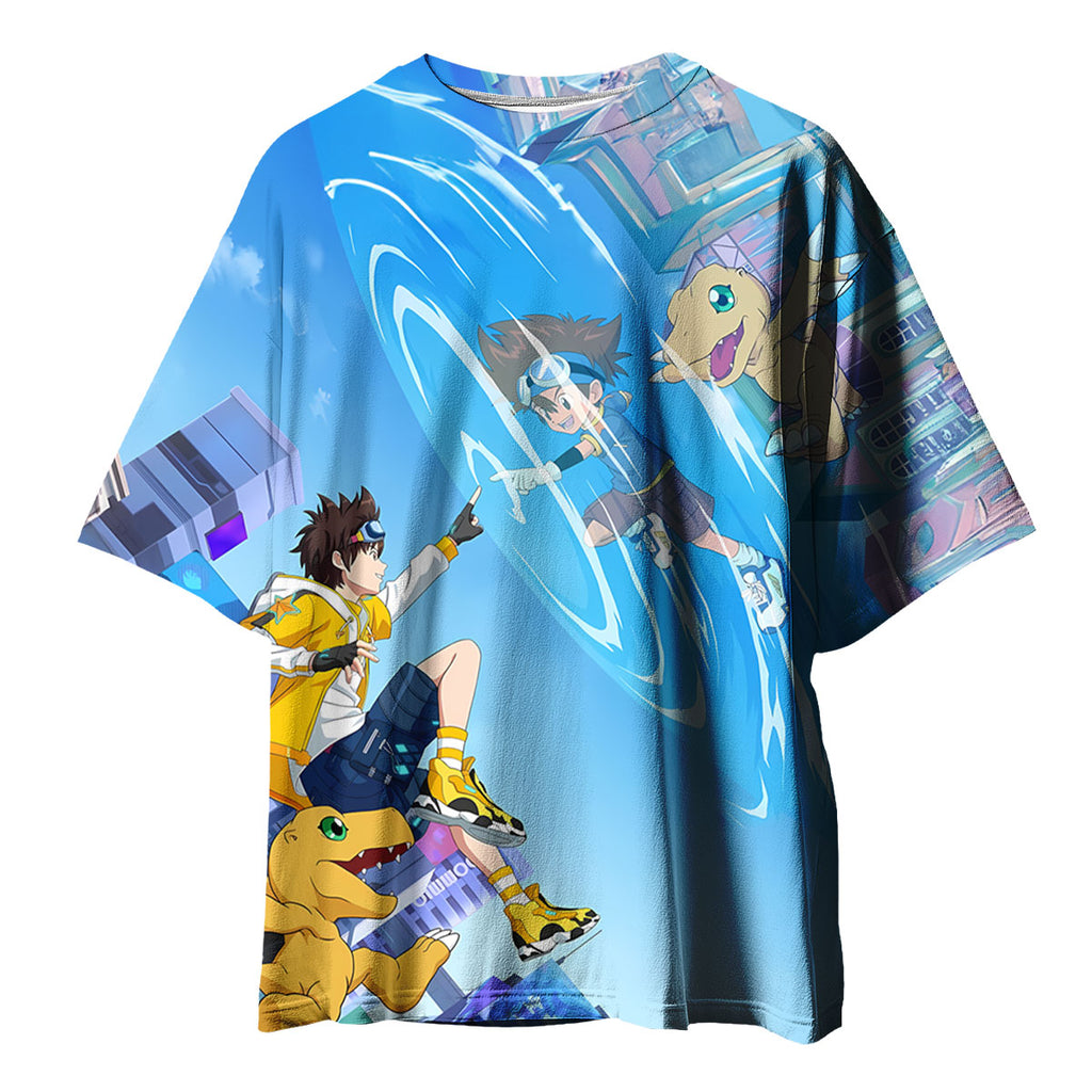 Digimon Adventure Taichi Agumon Blue Player Anime Apparel