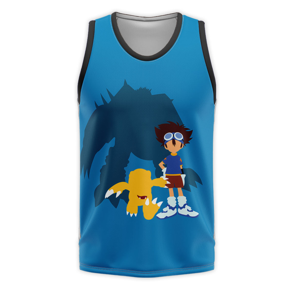 Digimon Adventure Taichi Agumon Wargreymon Blue Silhouette Anime Apparel