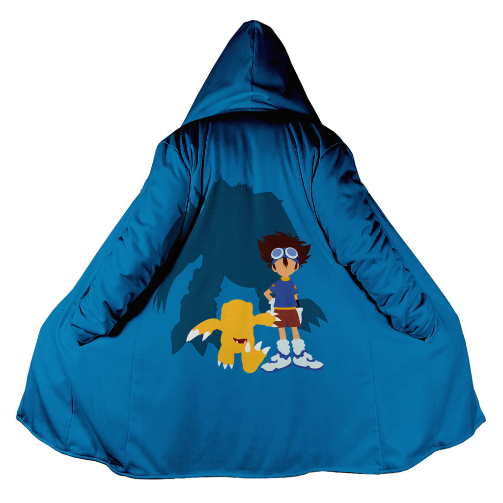 Digimon Adventure Taichi Agumon Wargreymon Blue Silhouette Anime Apparel