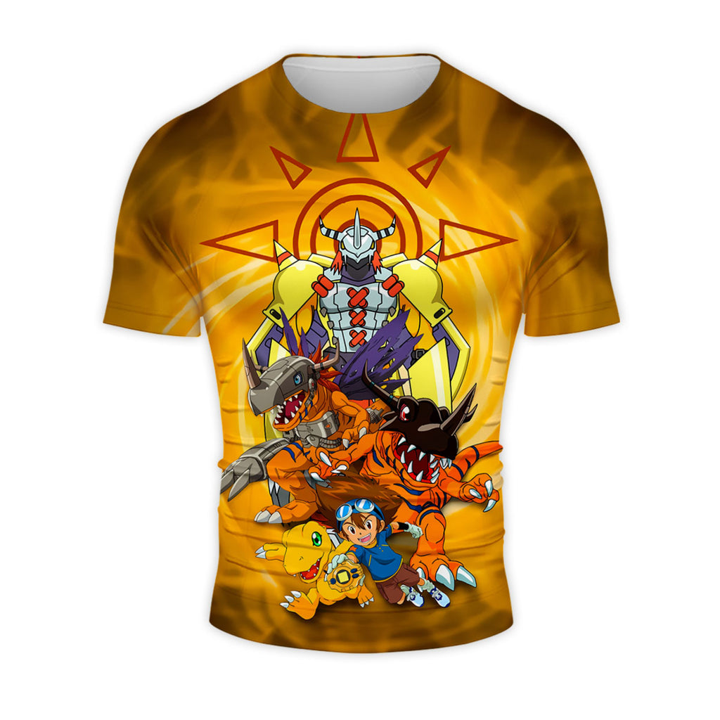 Digimon Adventure Taichi And Agumon Evolving During Battle Anime Apparel