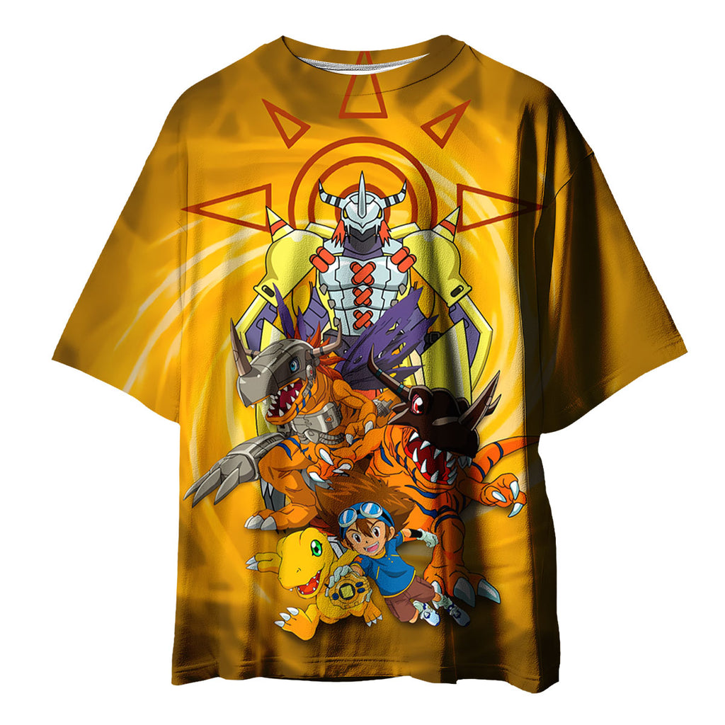 Digimon Adventure Taichi And Agumon Evolving During Battle Anime Apparel