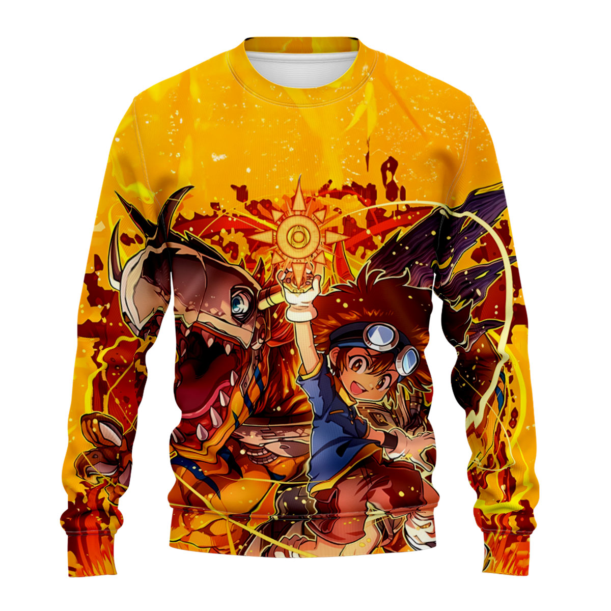 Digimon Adventure Taichi And Agumon In Orange Armor Anime Apparel