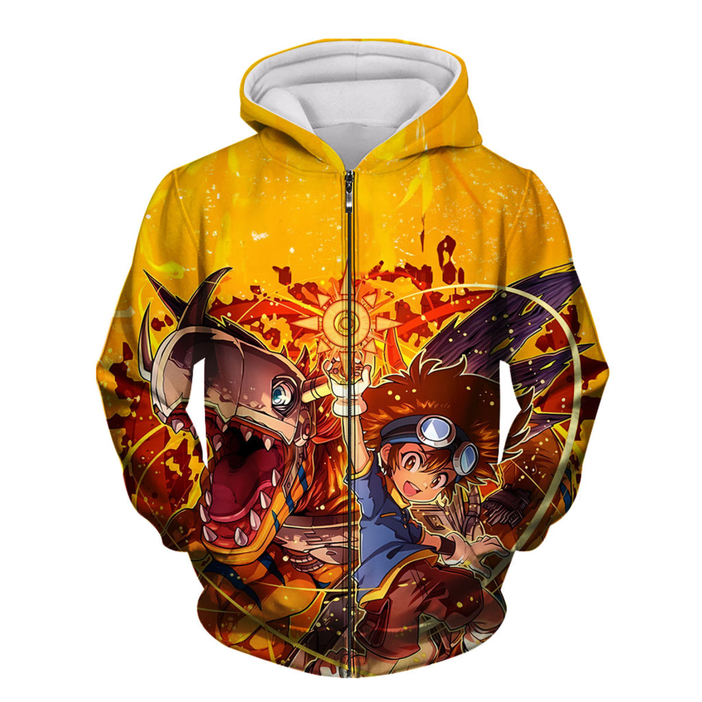 Digimon Adventure Taichi And Agumon In Orange Armor Anime Apparel