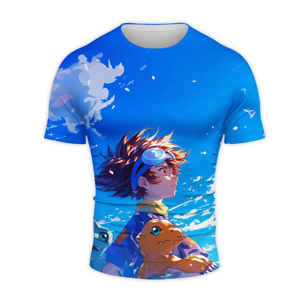 Digimon Adventure Taichi And Agumon Looking Up At Starry Sky Anime Apparel