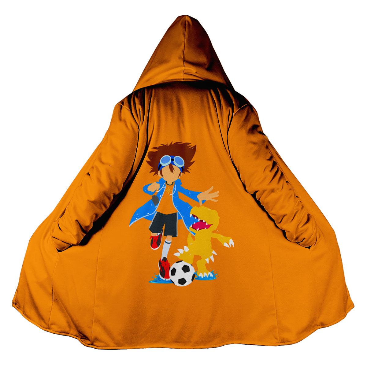 Digimon Adventure Taichi And Agumon Playing Soccer Orange Anime Apparel