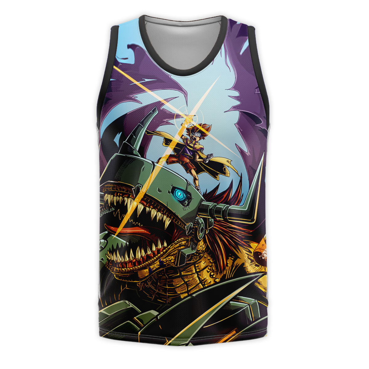 Digimon Adventure Taichi Riding Metalgreymon Dark Anime Apparel