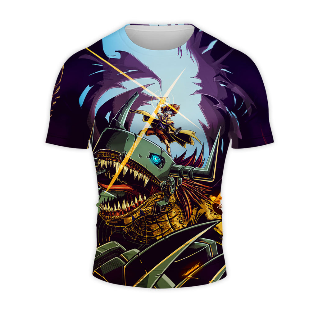 Digimon Adventure Taichi Riding Metalgreymon Dark Anime Apparel