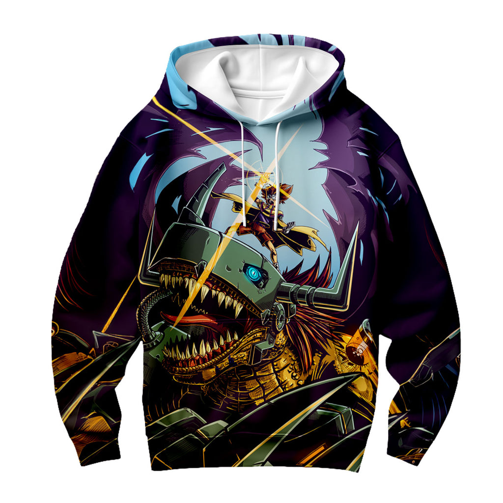 Digimon Adventure Taichi Riding Metalgreymon Dark Anime Apparel