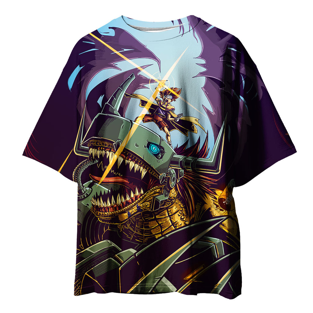 Digimon Adventure Taichi Riding Metalgreymon Dark Anime Apparel