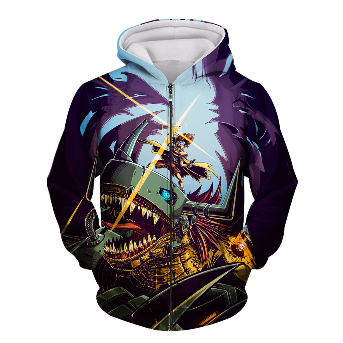 Digimon Adventure Taichi Riding Metalgreymon Dark Anime Apparel