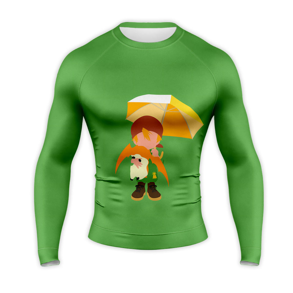 Digimon Adventure Takaishi Takeru Holding Patamon Green Umbrella Anime Apparel