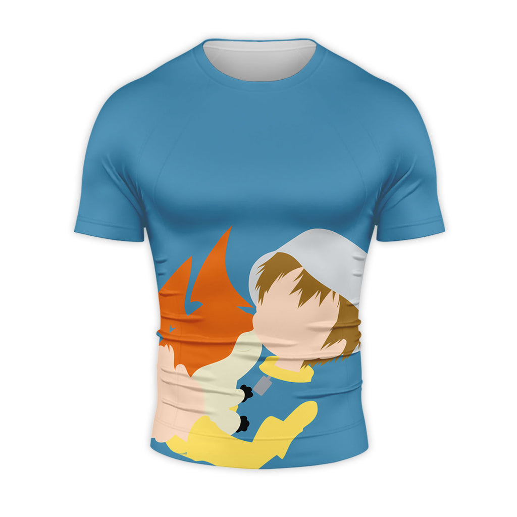 Digimon Adventure Takeru Takaishi Hugging Patamon Affectionately Anime Apparel