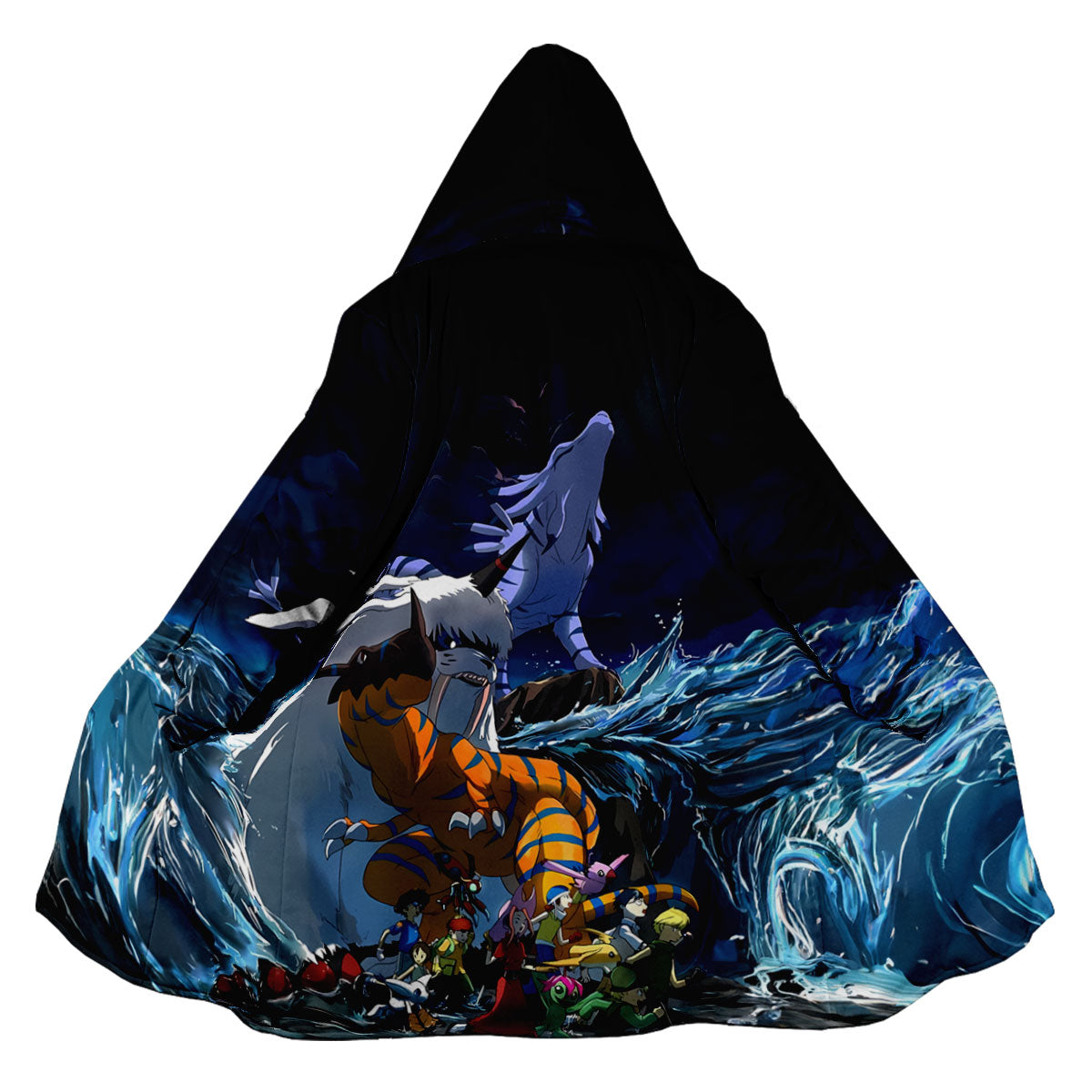 Digimon Adventure Team Standing In Blue Waves Anime Apparel