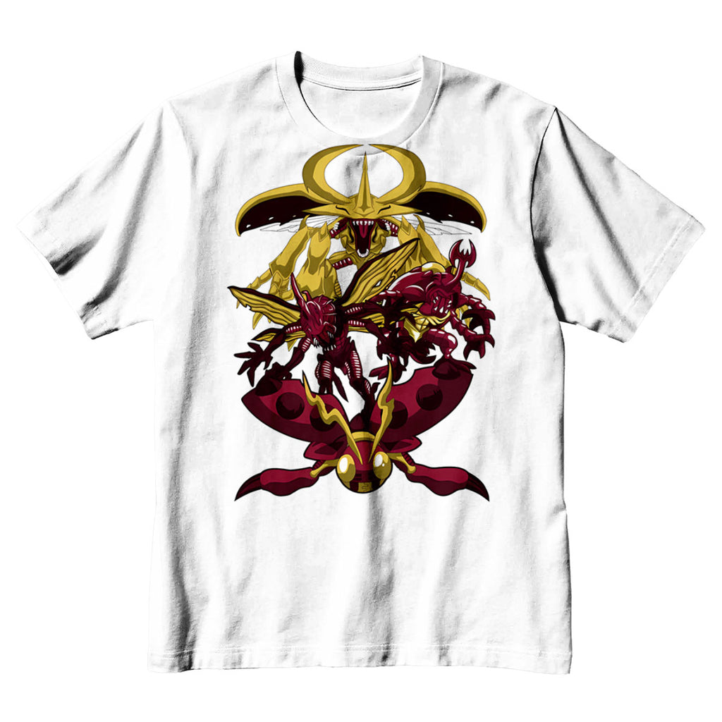 Digimon Adventure Tentomon Evolving Into Red And Gold Squad Anime Apparel