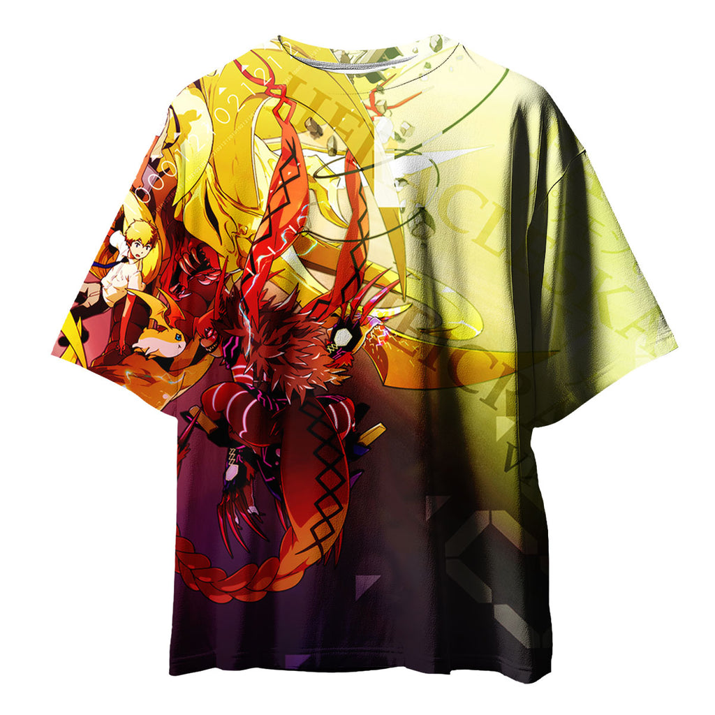 Digimon Adventure Ultimate Allies Standing Together In Yellow Anime Apparel