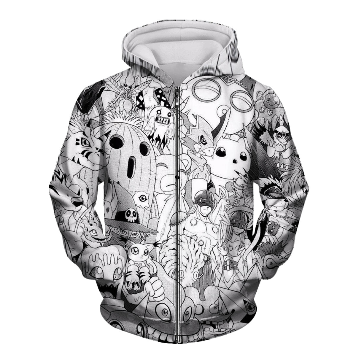Digimon Adventure Various Digimon Black White Anime Apparel