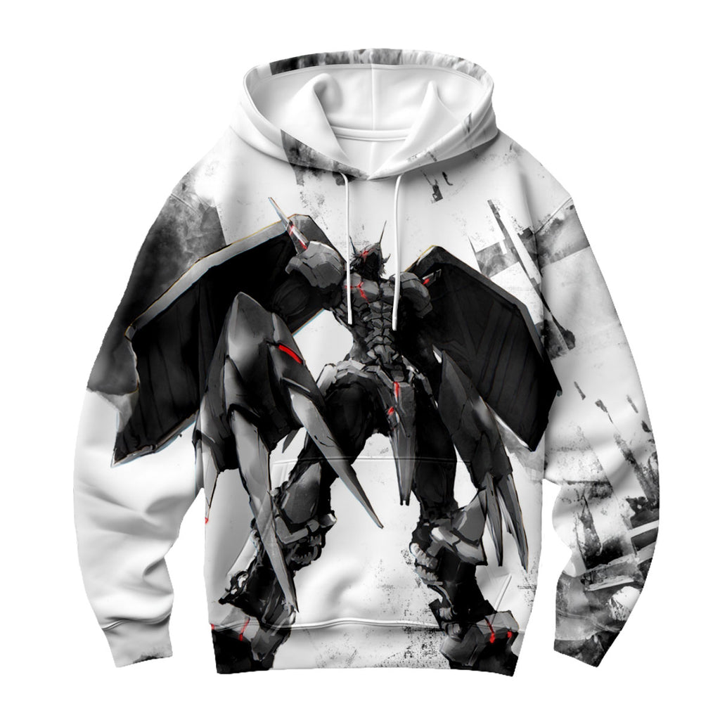Digimon Adventure Wargreymon Black And White Battle Damage Anime Apparel
