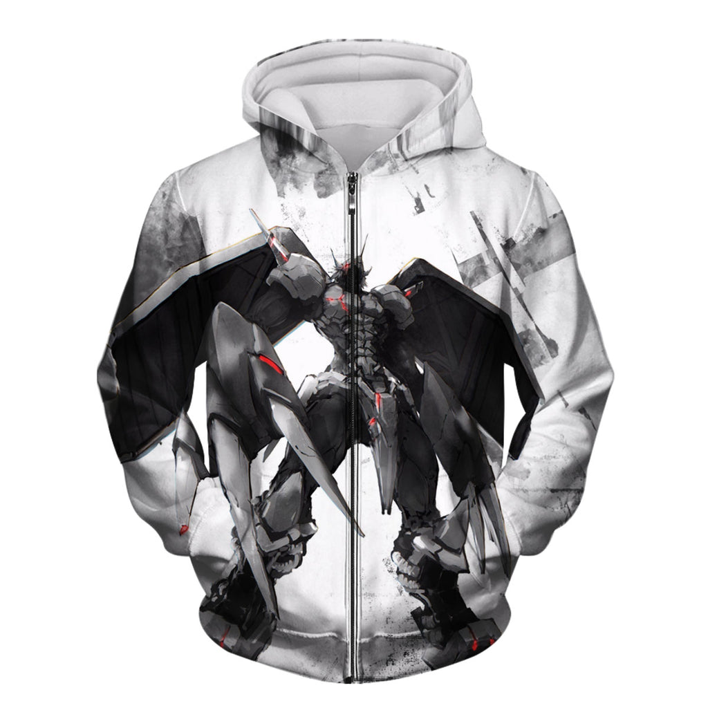 Digimon Adventure Wargreymon Black And White Battle Damage Anime Apparel