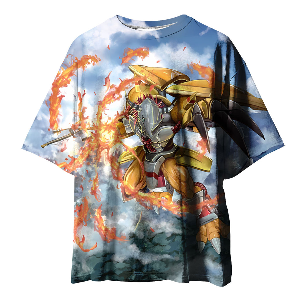 Digimon Adventure Wargreymon Blue In Flames Battle Anime Apparel