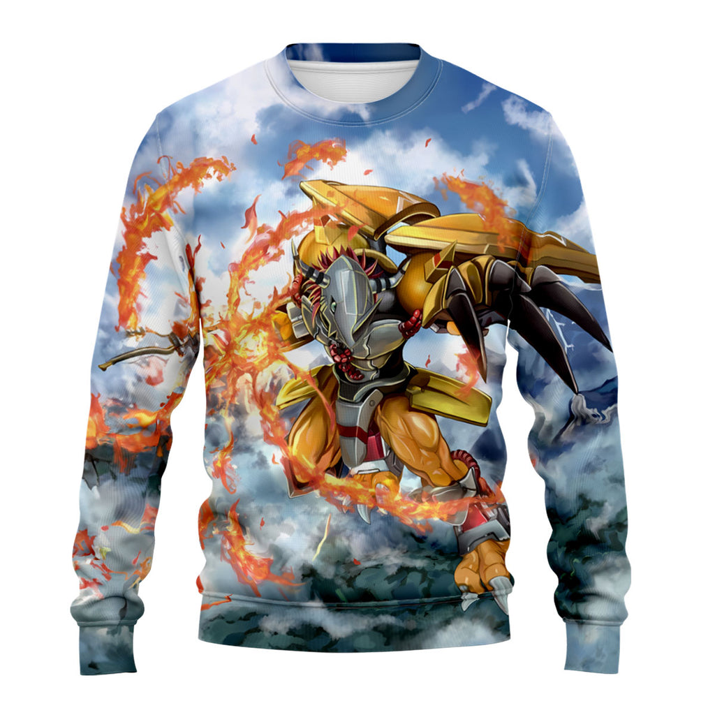Digimon Adventure Wargreymon Blue In Flames Battle Anime Apparel