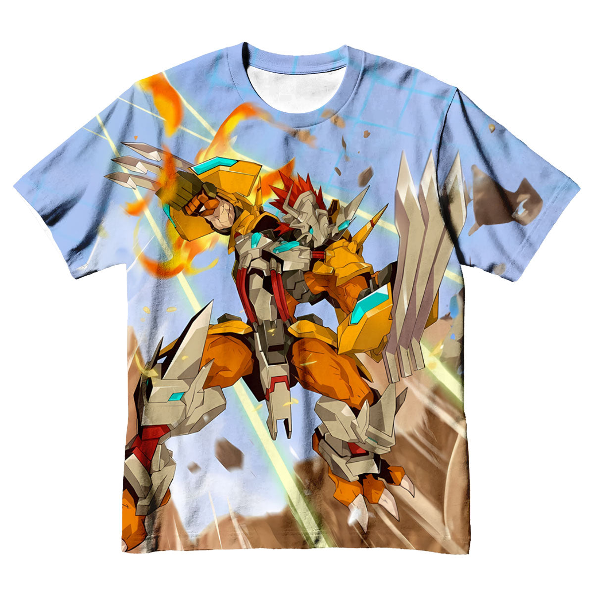 Digimon Adventure Wargreymon Charging With Orange Energy Anime Apparel
