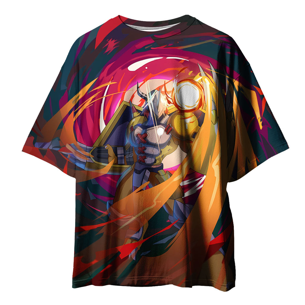 Digimon Adventure Wargreymon Emitting Red Power Glow Anime Apparel