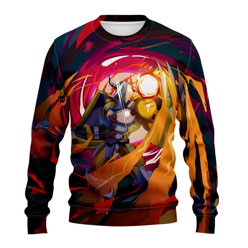 Digimon Adventure Wargreymon Emitting Red Power Glow Anime Apparel