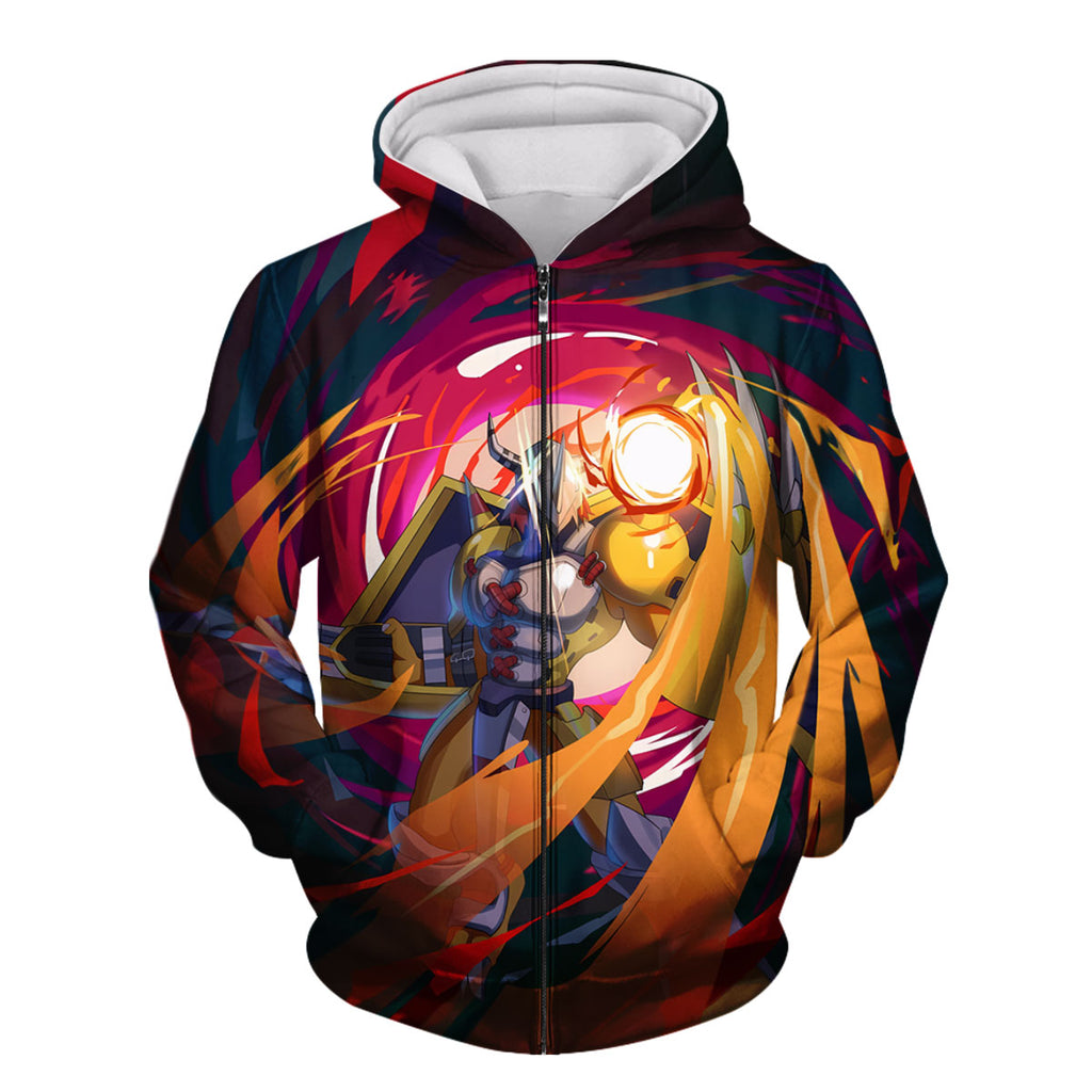 Digimon Adventure Wargreymon Emitting Red Power Glow Anime Apparel