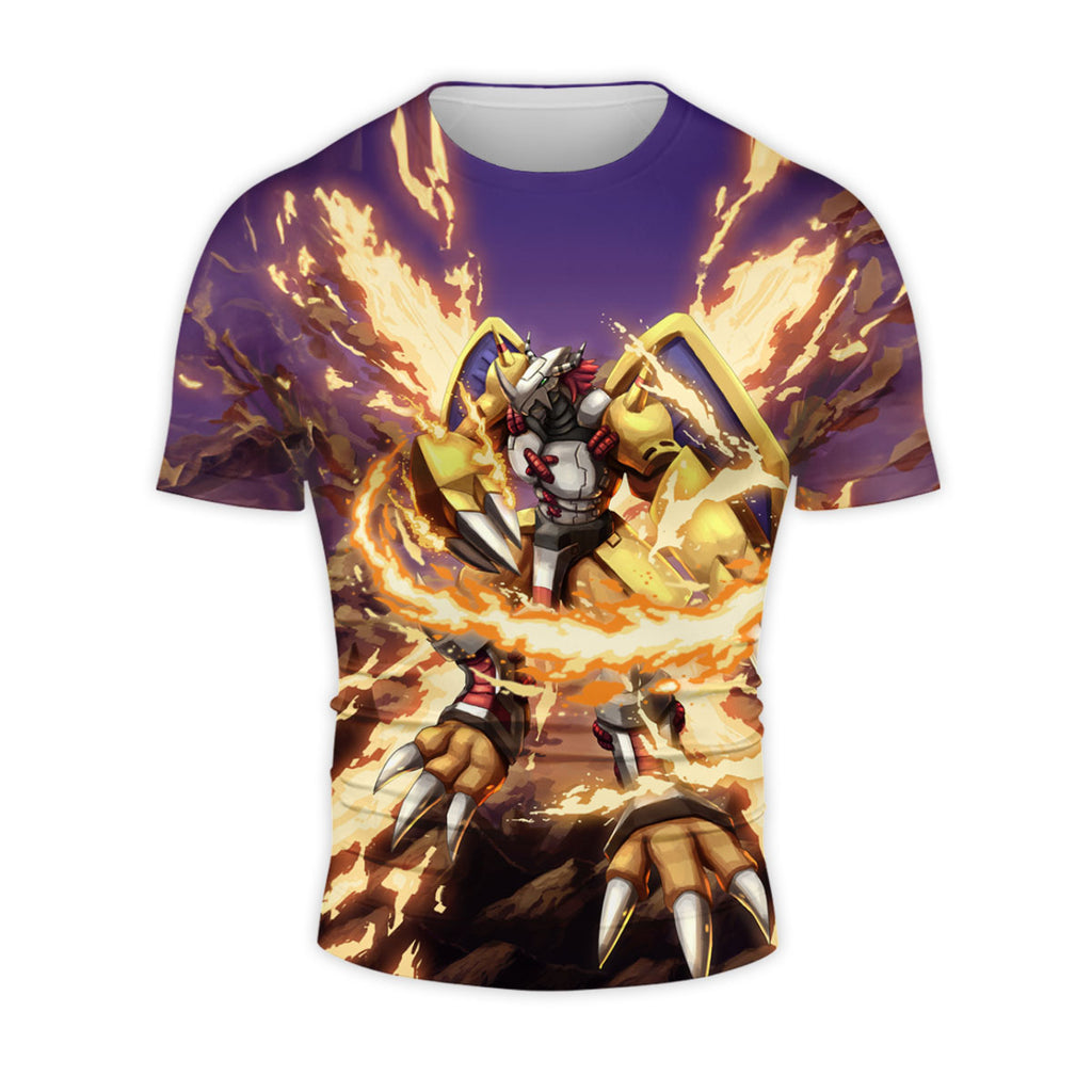 Digimon Adventure Wargreymon Engulfed In Blazing Flames Battle Anime Apparel