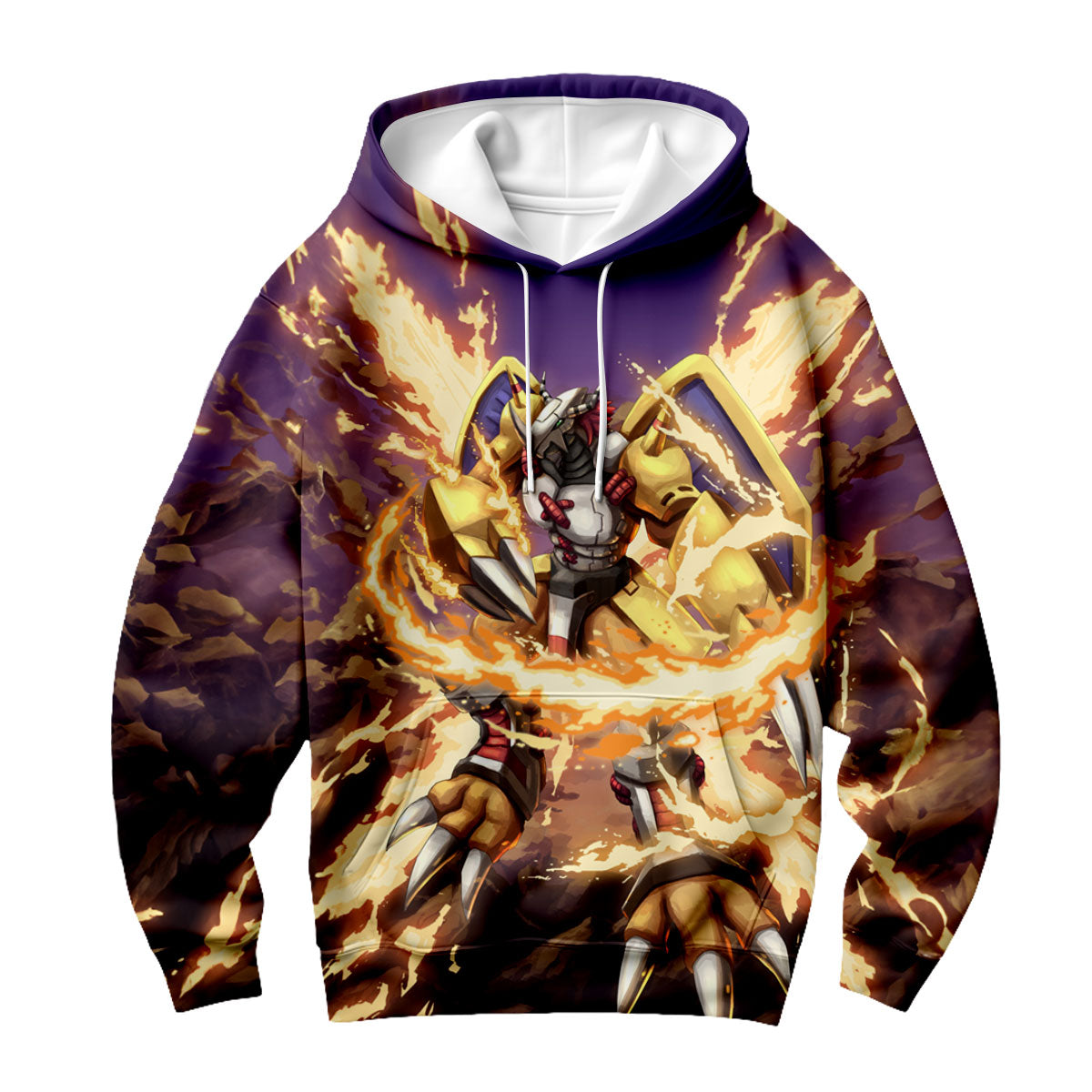 Digimon Adventure Wargreymon Engulfed In Blazing Flames Battle Anime Apparel
