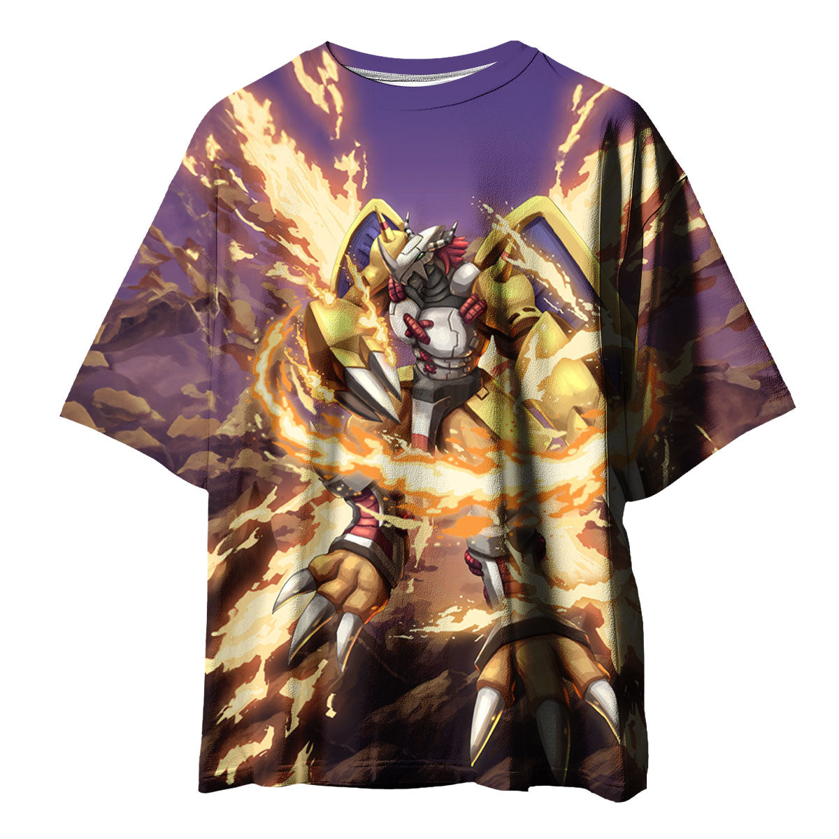 Digimon Adventure Wargreymon Engulfed In Blazing Flames Battle Anime Apparel