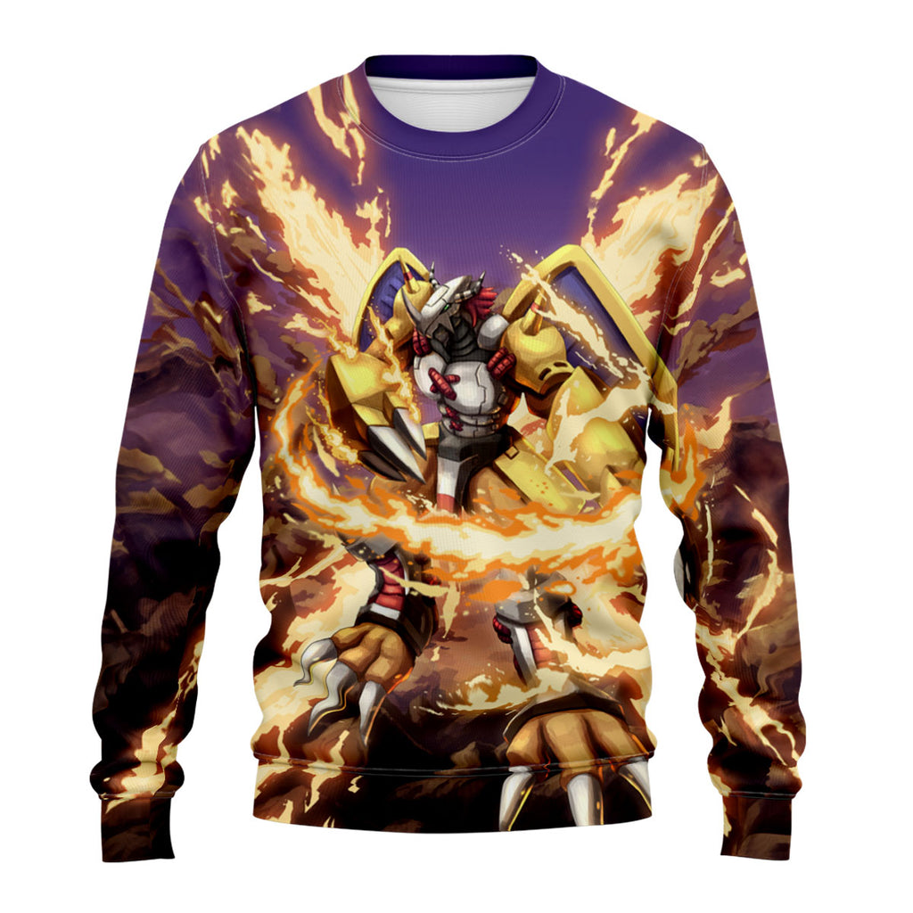 Digimon Adventure Wargreymon Engulfed In Blazing Flames Battle Anime Apparel