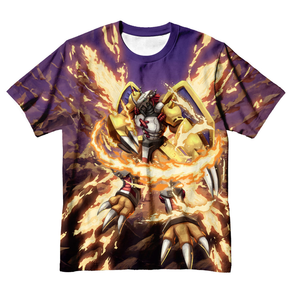 Digimon Adventure Wargreymon Engulfed In Blazing Flames Battle Anime Apparel