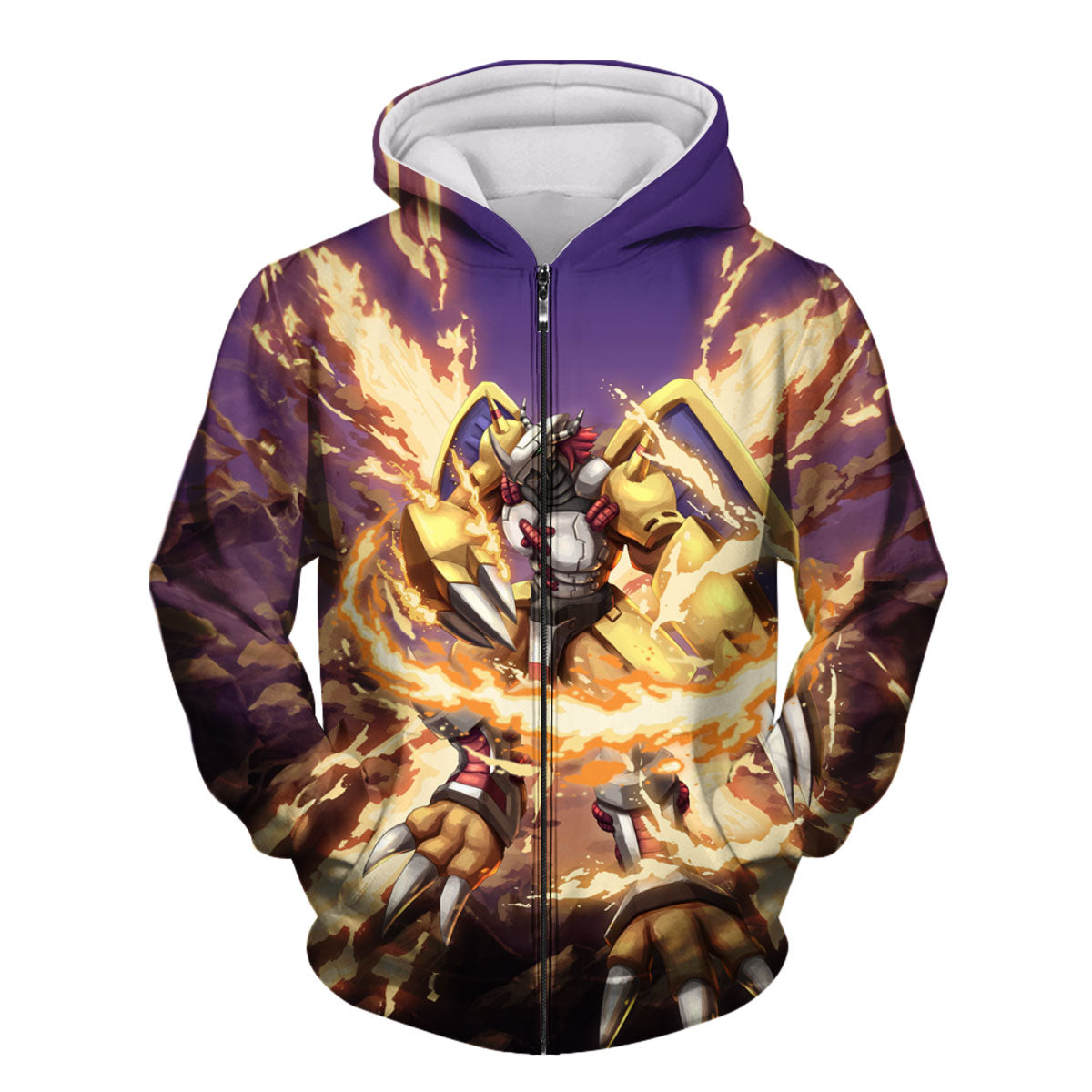 Digimon Adventure Wargreymon Engulfed In Blazing Flames Battle Anime Apparel