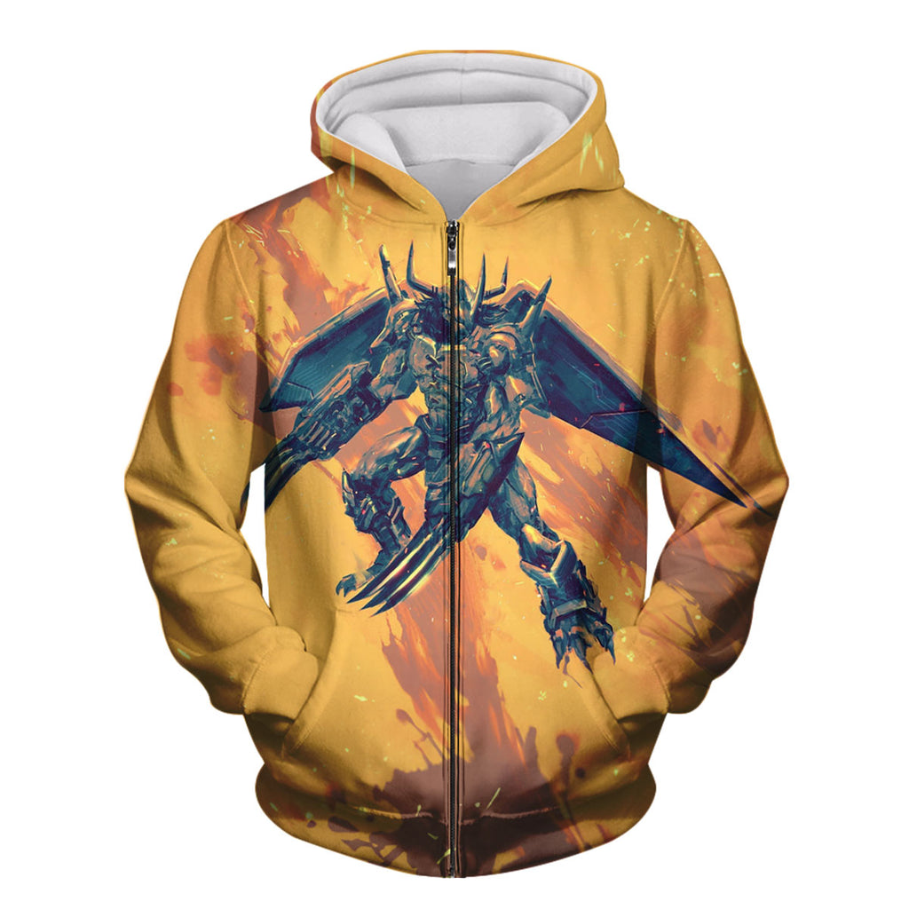 Digimon Adventure Wargreymon Flying With Orange Energy Anime Apparel