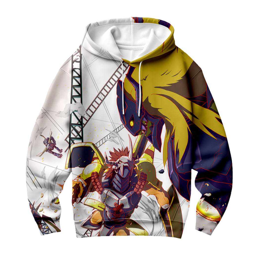 Digimon Adventure Wargreymon Smashing Diaboromon With Yellow Energy Anime Apparel